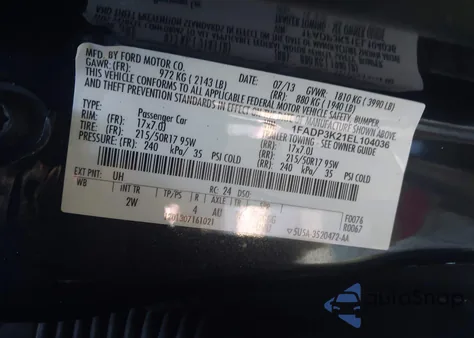 2014 Ford Focus Se из США, поврежденный, VIN 1FADP3K21EL104036